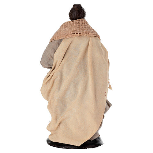 Old woman with soup tureen, terracotta, 18 cm Neapolitan Nativity Scene 4