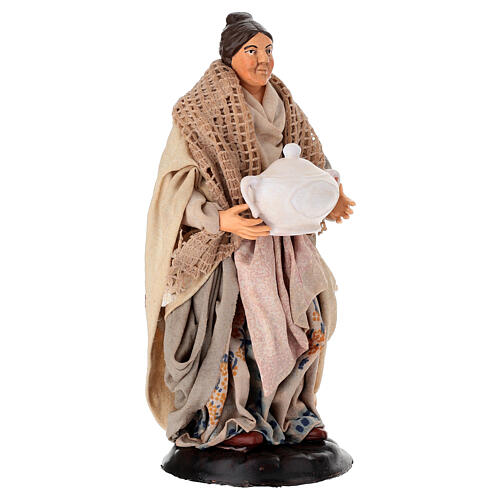 Vecchia con zuppiera terracotta 18 cm presepe napoletano 3
