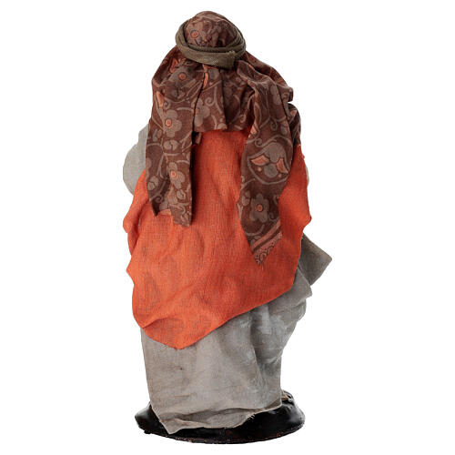 Woman with Sack of Potatoes Terracotta Figurine, 18 cm Easter Nativity 4