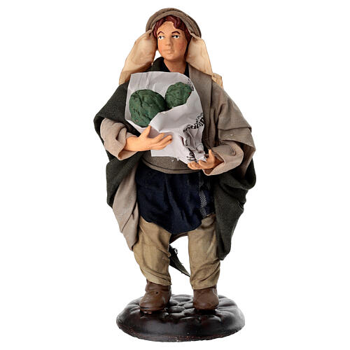 Man with artichokes, terracotta, 18 cm Neapolitan Nativity Scene 1