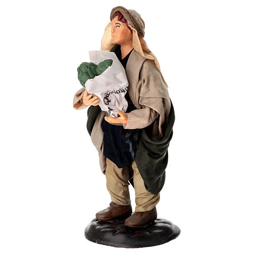 Uomo con carciofi terracotta 18 cm presepe napoletano 3