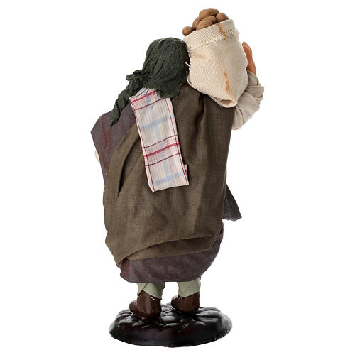 Man with Sack of Potatoes Terracotta Figurine, 18 cm Neapolitan Nativity 4