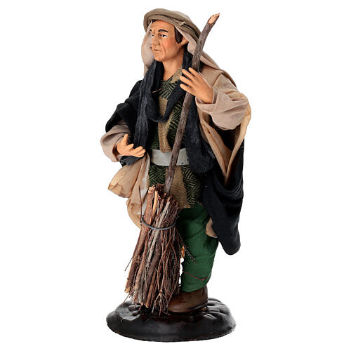 Man with broom, terracotta, 18 cm Neapolitan Nativity Scene 2
