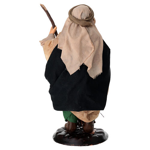 Homme avec balai en terre cuite 18 cm crèche napolitaine 4