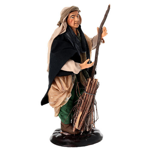 Man with Broom Terracotta Figurine, 18 cm Neapolitan Nativity 3