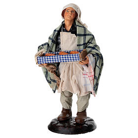 Baker with bread 18 cm terracotta Neapolitan Nativity Scene