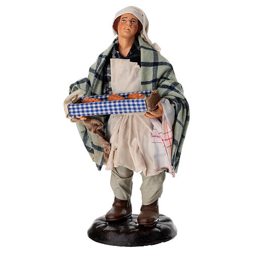 Boulanger avec pain 18 cm en terre cuite crèche napolitaine 1