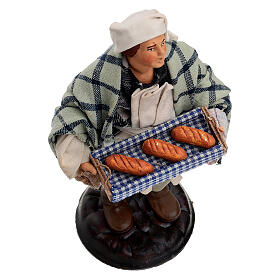 Padeiro com pão 18 cm em terracota para presépio napolitano