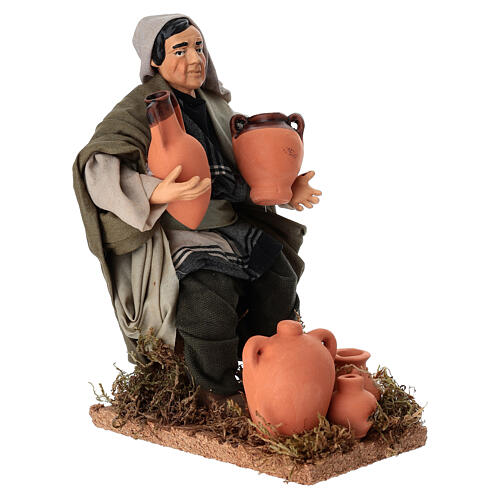 Mężczyzna naprawiający amfory - figurka z terakoty, szopka neapolitańska 18 cm 2