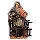 Femme réparant une chaise en terre cuite 18 cm crèche napolitaine s1