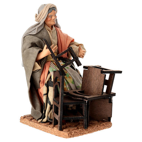 Terracotta Woman Repairing Chairs, 18 cm Neapolitan Nativity 3