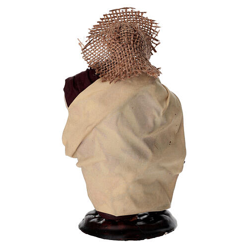 Uomo seduto terracotta 18 cm presepe napoletano 4