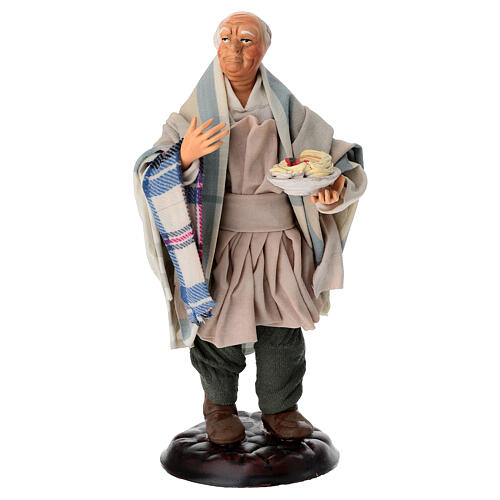 Kucharz z talerzem makaronu - figurka z terakoty, szopka neapolitańska 18 cm 1
