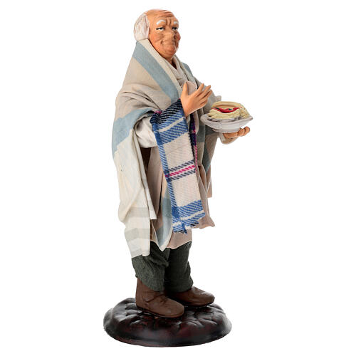 Cozinheiro com prato de massa 18 cm terracota presépio napolitano 3