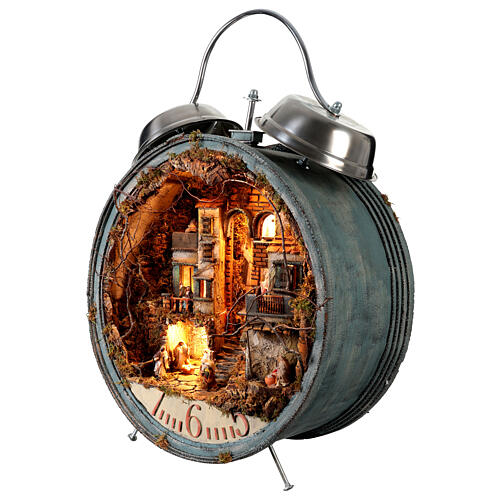 Large Neapolitan Nativity Scene alarm clock, 6 cm characters, 30x55x85 cm 5