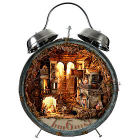 Sveglia maxi presepe napoletano Natività 6 cm 30x55x85 cm