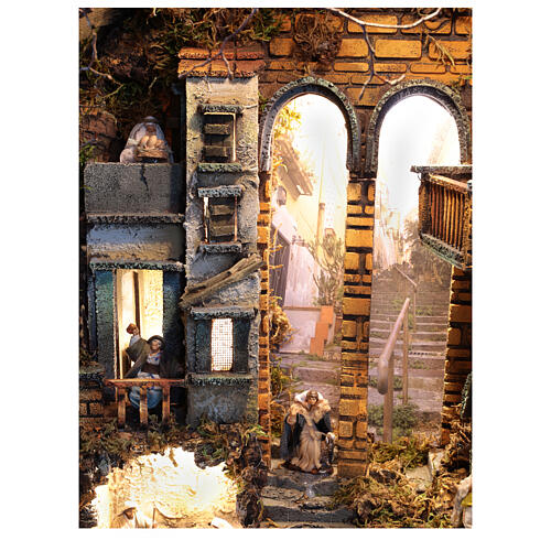 Sveglia maxi presepe napoletano Natività 6 cm 30x55x85 cm 6