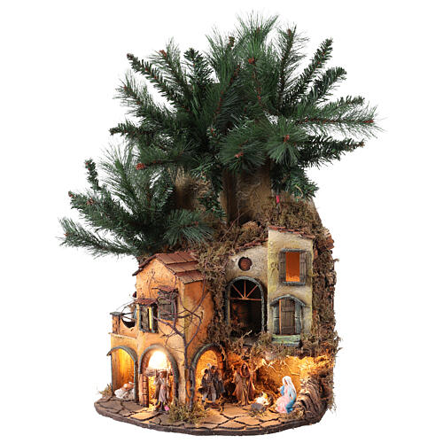 Presépio-árvore de Natal com estatuetas 8 cm presépio napolitano 30x45x65 cm 5