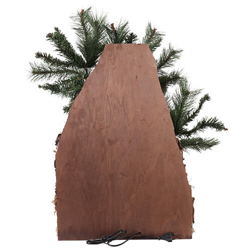 Nativity Tree Village with 8 cm Neapolitan statues, 30x45x 65cm 8