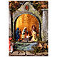 Borgo a livelli con arcata Natività 8 cm terracotta 30x40x70 cm s2