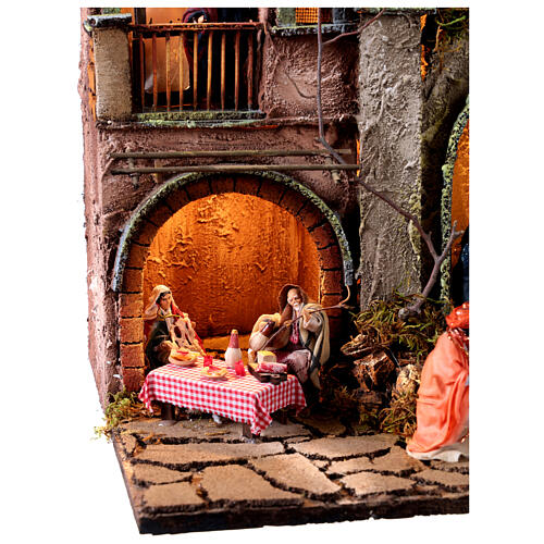 Vila em níveis com arco Natividade 8 cm terracota 30x40x70 cm 4