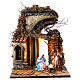 Portal with 12 cm Neapolitan Nativity Scene, terracotta, 25x30x40 cm s1