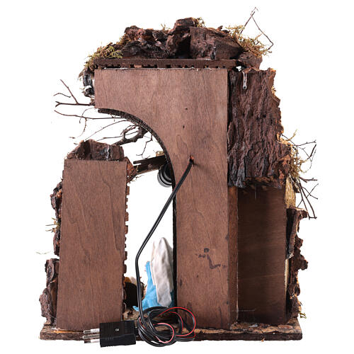 Portal com Natividade em terracota para presépio napolitano de 12 cm 25x30x40 cm 4