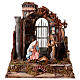 Temple avec portail et Nativité en terre cuite crèche napolitaine 20 cm 45x50x55 cm s1