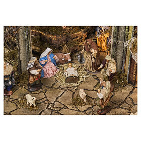 Village for 12 cm Neapolitan Nativity Scene with motion, mod. A, 80x70 cm