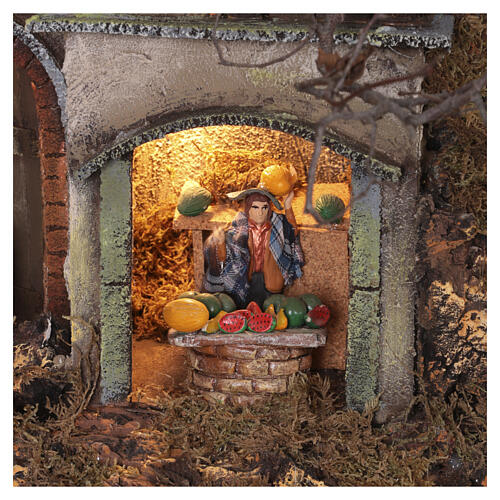 Pueblo 80x70 cm belén napolitano 12 cm con movimiento mod. A 8