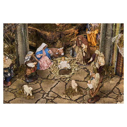 Borgo 80x70 cm presepe napoletano 12 cm con movimento mod. A 2