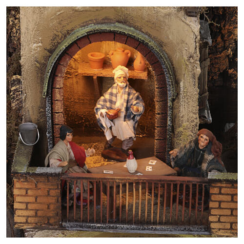 Borgo 80x70 cm presepe napoletano 12 cm con movimento mod. A 9