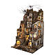 Pueblo estatuas 12 cm 80x70 cm belén napolitano con movimiento mod. C s3