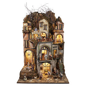 Borgo modulare  80x70 cm presepe napoletano 12 cm con movimento mod. D