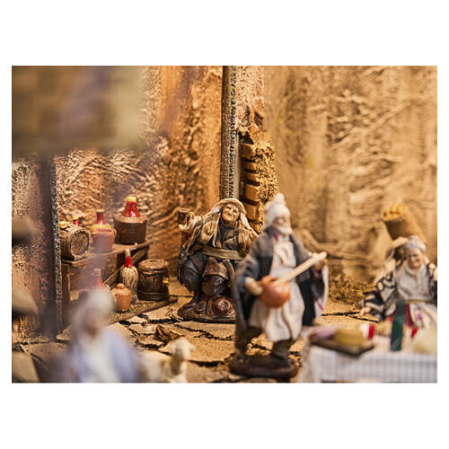 Borgo modulare  80x70 cm presepe napoletano 12 cm con movimento mod. D 5