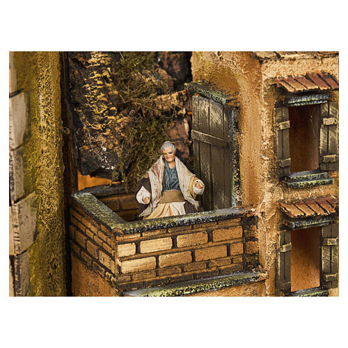 Borgo modulare completo presepe napoletano 12 cm con movimento 125x320x70 cm 6
