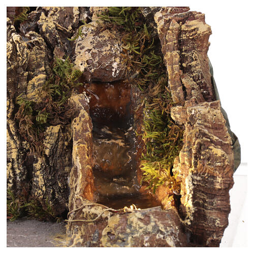 Illuminated village with oven and waterfall for 6-8 cm Neapolitan Nativity Scene, 18x14x16 in 2