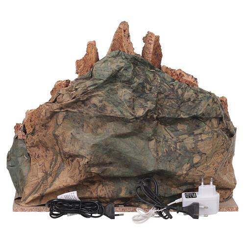 Pueblo 45x35x40 cm iluminado con horno y cascada belén napolitano de 6-8 cm 7
