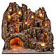 Borgo illuminato con forno 50x40x50 cm presepe 8-10 cm Napoletano s1