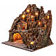 Borgo illuminato con forno 50x40x50 cm presepe 8-10 cm Napoletano s2