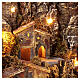 Borgo illuminato con forno 50x40x50 cm presepe 8-10 cm Napoletano s5