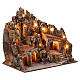 Borgo 60x35x50 cm Illuminato con forno mulino e fontana presepe napoletano 8-10 cm s5