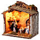 Capanna con Natività luce e movimento presepe napoletano 15 cm s4