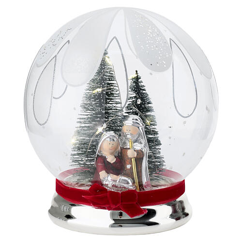 Sfera di natale con natività e luci 20 cm Bagutta 1