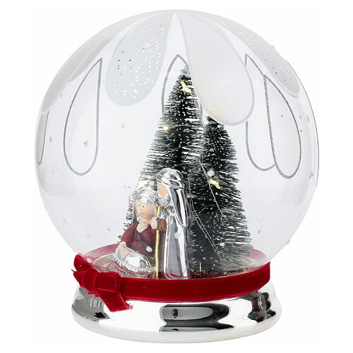 Christmas Snow Globe with Holy Family and Lights 20 cm by Bagutta 3