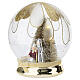 Snow globe with Nativity and golden petals, 20cm Bagutta s4