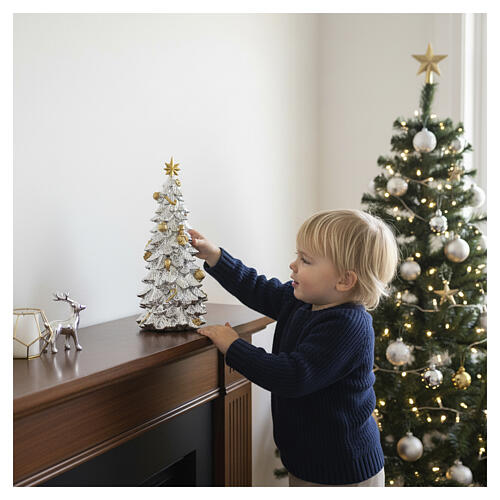 Spieluhr Weihnachtsbaum – gold- und silberfarben, 27 cm, Bagutta 2