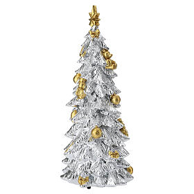 Carillón árbol de Navidad oro y plata 30cm Bagutta