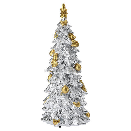 Christmas tree music box gold and silver 30cm Bagutta 4