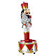 Music box nutcracker soldier, 8 in, white and red, Bagutta s3